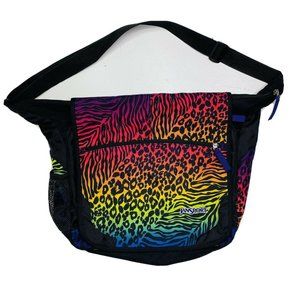Jansport Rainbow Animal Print Crossbody Messenger Bag - Black Trim